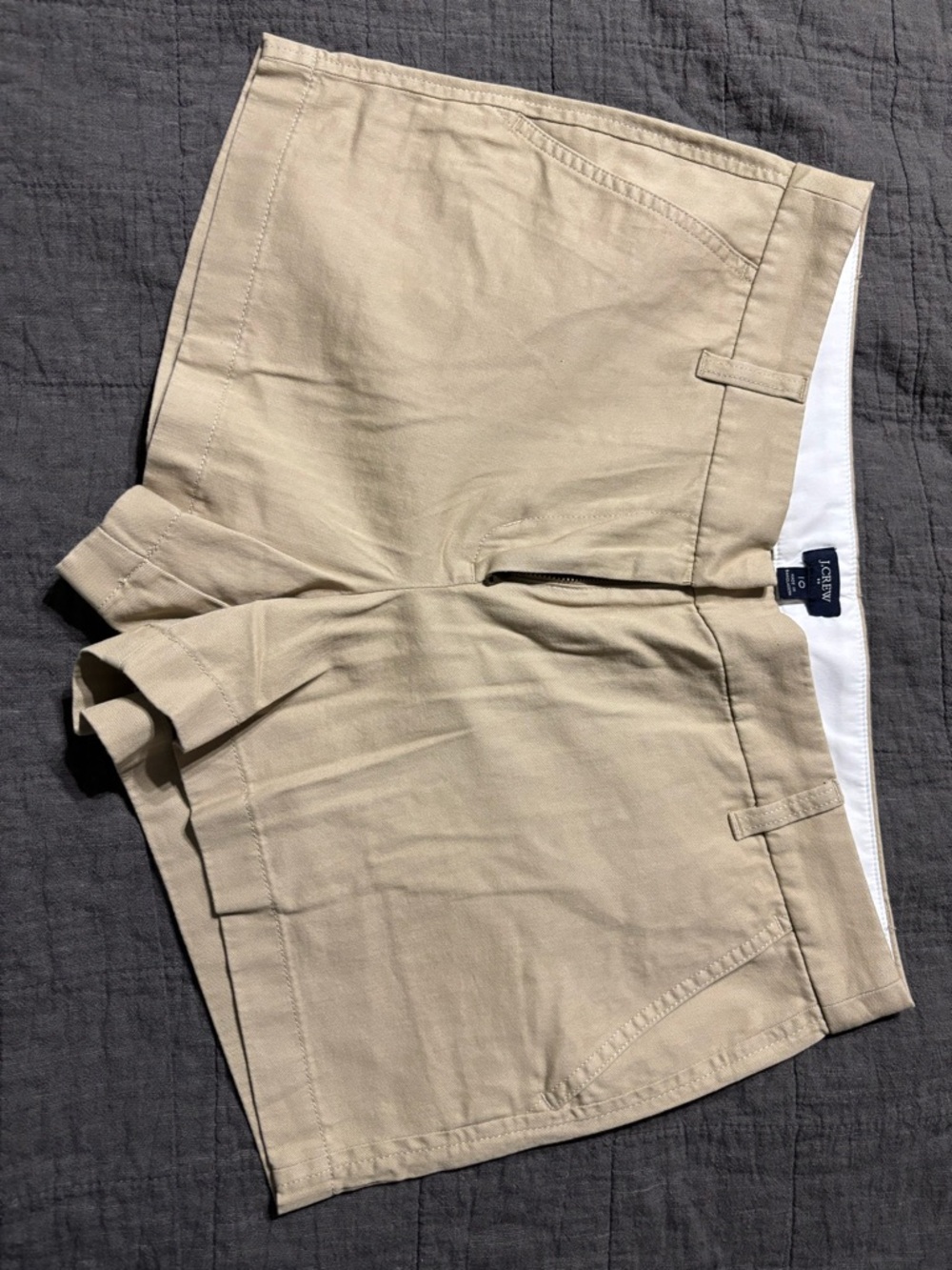 J. Crew Women’s Flat-Front Chino Shorts in Khaki
